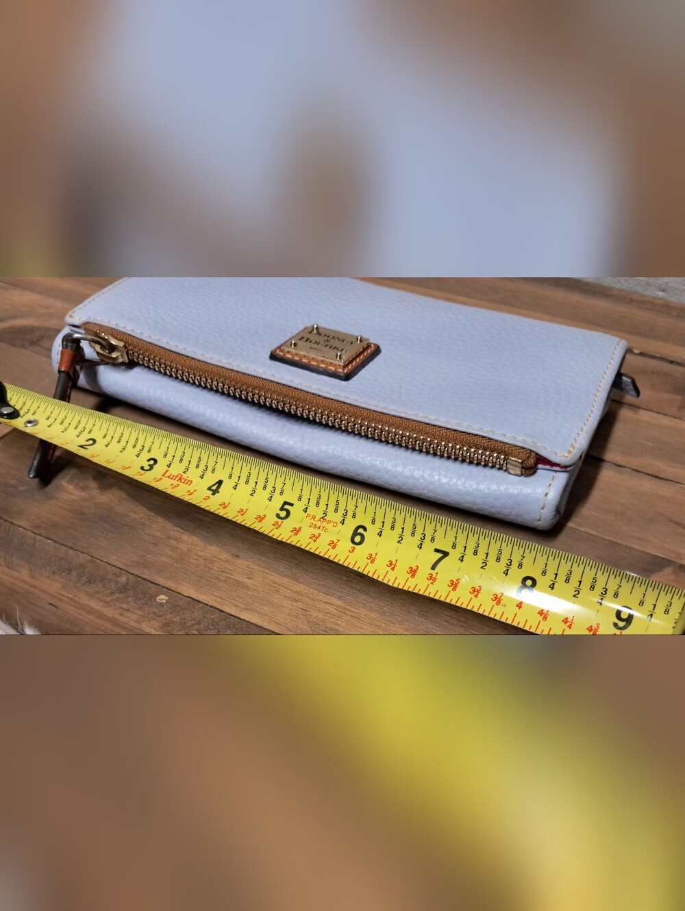 Dooney & Bourke Pebble Grain Folded Zip Wristlet Wallet - Glacier Blue - Picture 5 of 11